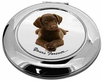 Chocolate Labrador Dog Love Make-Up Round Compact Mirror