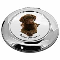 Chocolate Labrador Dog Love Make-Up Round Compact Mirror