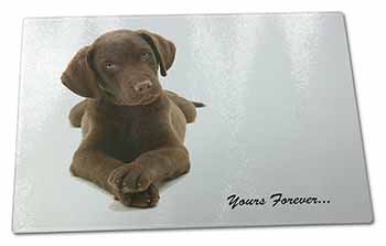 Large Glass Cutting Chopping Board Chocolate Labrador Dog Love