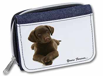 Chocolate Labrador Dog Love Unisex Denim Purse Wallet