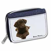 Chocolate Labrador Dog Love Unisex Denim Purse Wallet