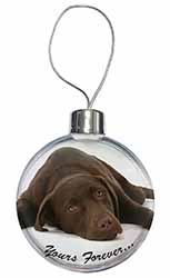Chocolate Labrador Dog Love Christmas Bauble