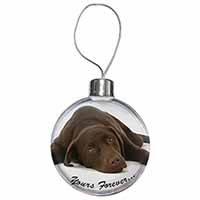 Chocolate Labrador Dog Love Christmas Bauble