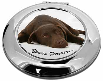 Chocolate Labrador Dog Love Make-Up Round Compact Mirror