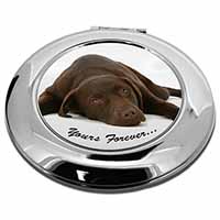 Chocolate Labrador Dog Love Make-Up Round Compact Mirror