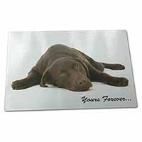 Large Glass Cutting Chopping Board Chocolate Labrador Dog Love