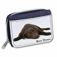 Chocolate Labrador Dog Love Unisex Denim Purse Wallet