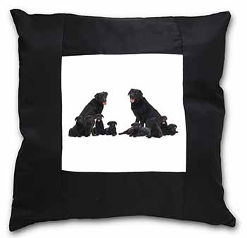 Black Labradors Black Satin Feel Scatter Cushion