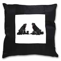 Black Labradors Black Satin Feel Scatter Cushion