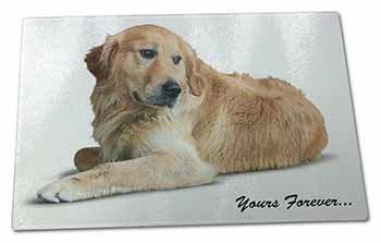 Large Glass Cutting Chopping Board Golden Retriever Dog 