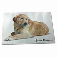 Large Glass Cutting Chopping Board Golden Retriever Dog 