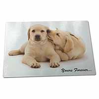 Large Glass Cutting Chopping Board Yellow Labrador Dog 