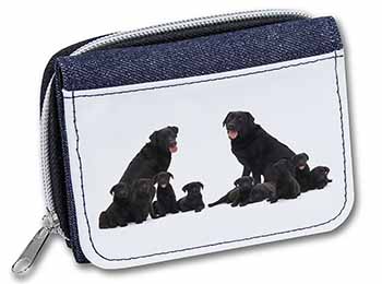 Black Labradors Unisex Denim Purse Wallet