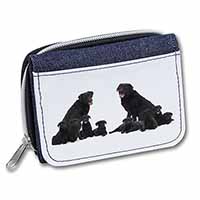 Black Labradors Unisex Denim Purse Wallet