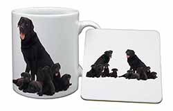 Black Labradors Mug and Coaster Set