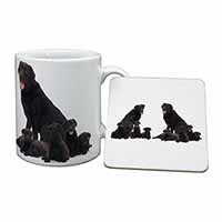 Black Labradors Mug and Coaster Set