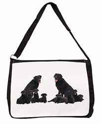 Black Labradors Large Black Laptop Shoulder Bag School/College