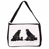 Black Labradors Large Black Laptop Shoulder Bag School/College