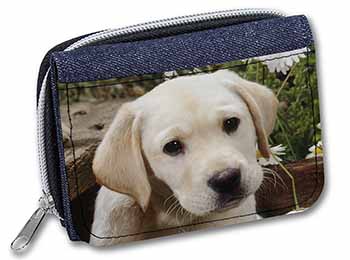 Yellow Labrador Puppy Unisex Denim Purse Wallet