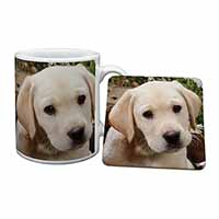 Yellow Labrador Puppy Mug and Coaster Set