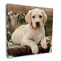 Yellow Labrador Puppy 12"x12" Canvas Wall Art Picture Print