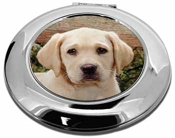 Yellow Labrador Puppy Make-Up Round Compact Mirror