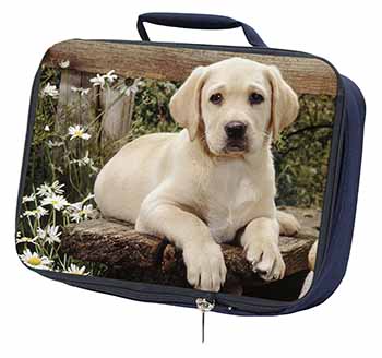 Yellow Labrador Puppy Navy Insulated School Lunch Box/Picnic Bag
