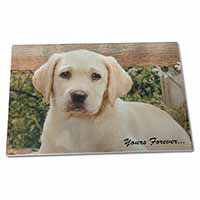 Large Glass Cutting Chopping Board Yellow Labrador Pup 