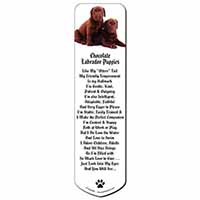 Chocolate Labrador Puppy Dogs Bookmark, Book mark, Printed full colour
