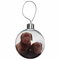 Chocolate Labrador Puppy Dogs Christmas Bauble