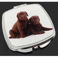 Chocolate Labrador Puppy Dogs Make-Up Compact Mirror
