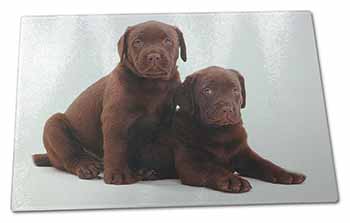 Large Glass Cutting Chopping Board Chocolate Labrador Puppy Dogs