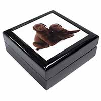 Chocolate Labrador Puppy Dogs Keepsake/Jewellery Box
