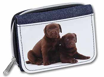 Chocolate Labrador Puppy Dogs Unisex Denim Purse Wallet