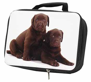 Chocolate Labrador Puppy Dogs Black Insulated School Lunch Box/Picnic Bag