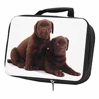 Chocolate Labrador Puppy Dogs Black Insulated School Lunch Box/Picnic Bag