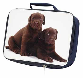 Chocolate Labrador Puppy Dogs Navy Insulated School Lunch Box/Picnic Bag