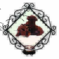 Chocolate Labrador Puppies Wrought Iron Wall Art Candle Holder