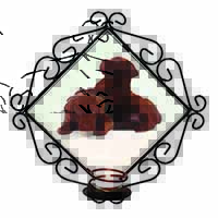 Chocolate Labrador Puppies Wrought Iron Wall Art Candle Holder