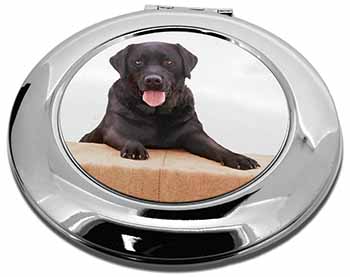 Black Labrador Dog Make-Up Round Compact Mirror