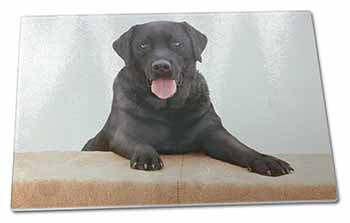 Large Glass Cutting Chopping Board Black Labrador Dog