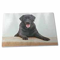 Large Glass Cutting Chopping Board Black Labrador Dog