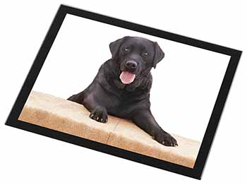 Black Labrador Dog Black Rim High Quality Glass Placemat