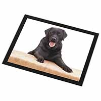 Black Labrador Dog Black Rim High Quality Glass Placemat