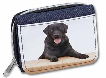 Black Labrador Dog Unisex Denim Purse Wallet