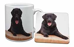 Black Labrador Dog Mug and Coaster Set