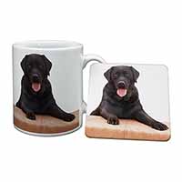 Black Labrador Dog Mug and Coaster Set