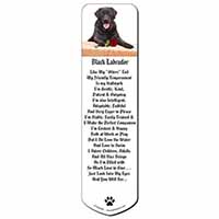 Black Labrador with Red Rose Bookmark, Book mark, Printed full colour
