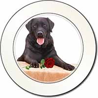 Black Labrador with Red Rose Car or Van Permit Holder/Tax Disc Holder