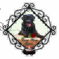 Black Lab with Rose 